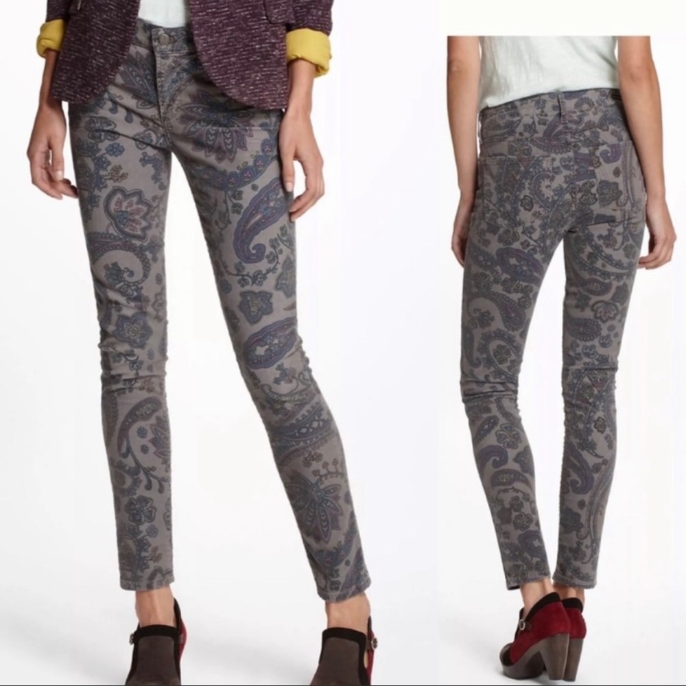 Citizens of Humanity gray paisley corduroy pants, size 29